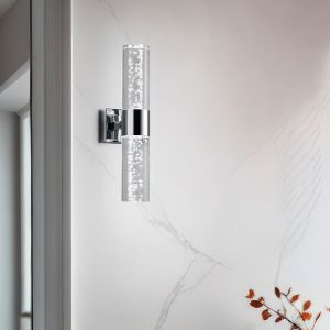 Lampada da parete up down design cromata, Delfina, 3,2W, 3000K LED, IP44