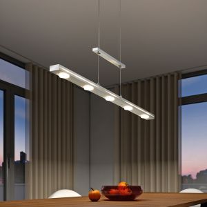 Lampada a sospensione per tavolo da pranzo moderna in nichel, Awa, 3,5W, bianco regolabile tra caldo e freddo LED