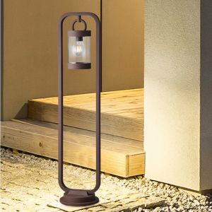 Lampione da giardino con sensore crepuscolare moderno color ruggine, Sambesi, IP44