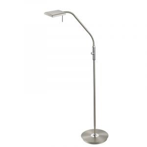 Lampada da terra moderna in nichel, Robin, 12W, 3000K LED, controllo touch