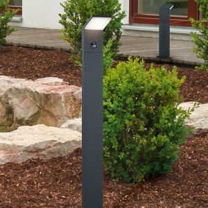 Lampione da giardino con sensore di movimento moderno antracite, Solana, 9W, 3000K LED, IP54