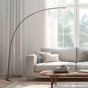 Lampada ad arco moderna nera, Libro, 18W, 3000K LED, con interruttore