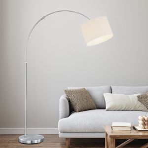Lampada da terra in nichel metallo, Ledbury, con interruttore