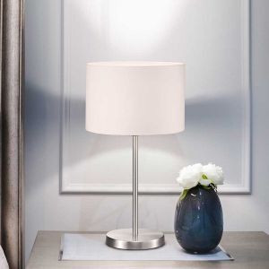 Lampada da tavolo in nichel metallo, Ledbury, con interruttore