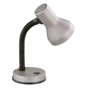 Lampada da scrivania grigia in plastica, Lagos, con interruttore