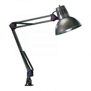 Lampada da scrivania grigia metallo, Kinshasa, con interruttore