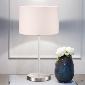 Lampada da tavolo in nichel metallo, Ledbury, con interruttore