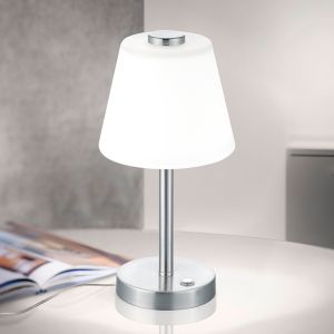 Lampada da tavolo moderna in nichel, Liv, 4W, 3000K LED, con interruttore