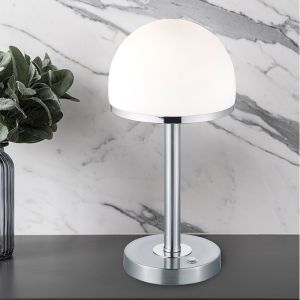 Lampada da tavolo moderna in nichel, Willem, 4W, 3000K LED, con interruttore
