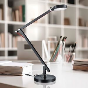 Lampada da tavolo moderna nera, Pardoes, 5W, 3000K LED, con interruttore