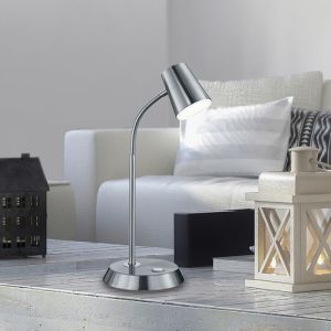 Lampada da tavolo in nichel in vetro, Laysha, 4,7W, 3000K LED, con interruttore