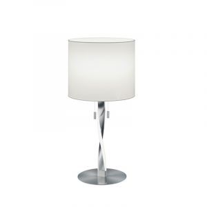 Lampada da tavolo moderna in nichel, Ramten, 3W, 3000K LED, con interruttore a strappo