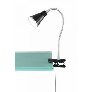 Faretto con pinza nero in plastica, Taimi, 3,8W, 3000K LED, con interruttore