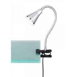 Faretto con pinza argento in plastica, Taimi, 3,8W, 3000K LED, con interruttore