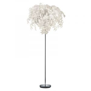 Lampada da terra retrò cromata, Urwa, con interruttore