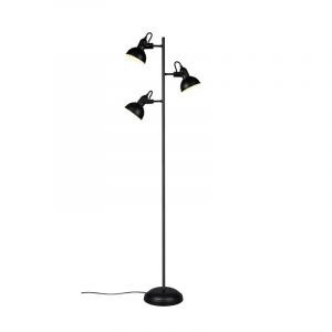 Lampada da terra industriale nera, Kibek, con interruttore