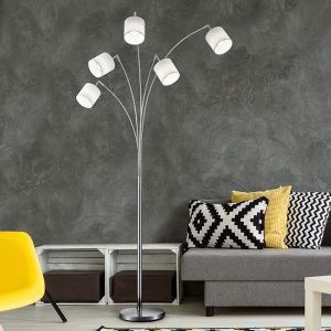 Lampada da terra moderna in nichel, Koge, con interruttore