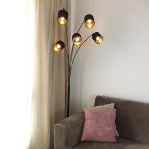 Lampada da terra moderna nera, Koge, con interruttore