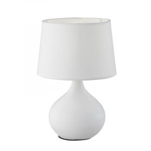 Lampada da tavolo in ceramica bianca, Yesha, con interruttore