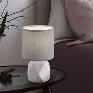Lampada da tavolo in cemento grigia, Yfenn, con interruttore