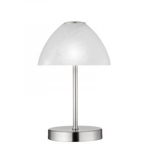 Lampada da tavolo moderna in nichel, Aaron, 2,5W, 3000K LED, con interruttore