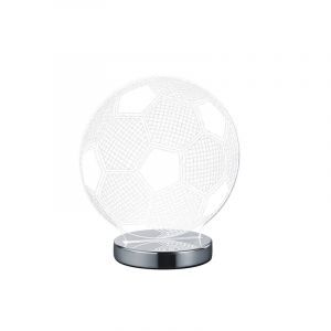 Lampada da tavolo design cromata, Berit, 7W, bianco regolabile tra caldo e freddo LED, con interruttore