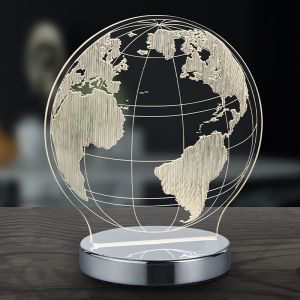 Lampada da tavolo design cromata, Berfin, 7W, bianco regolabile tra caldo e freddo LED, con interruttore