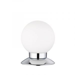 Lampada da tavolo moderna cromata, Nolan, 3W, 3000K LED, con interruttore