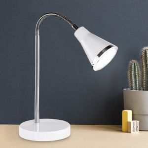Lampada da scrivania bianca in plastica, Taimi, 3,8W, 3000K LED, con interruttore