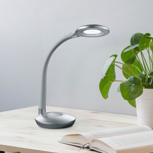 Lampada da scrivania moderna grigia, Jesse, 3W, 3000K LED, controllo touch