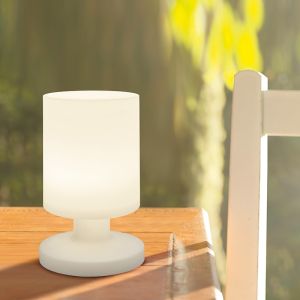 Lampada da tavolo da esterno bianca in plastica, Wiesje, 1,5W, 3000K LED, IP44, con interruttore