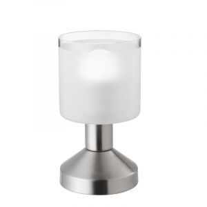 Lampada da tavolo moderna in nichel, Vilou, con interruttore