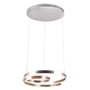 Lampada a sospensione design in nichel, Ewout, 68W, 3000K LED, dimmer in 3 fasi