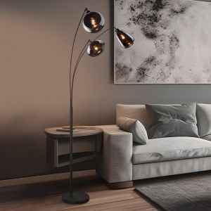 Lampada ad arco moderna nera, Ervin