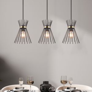 Lampada a sospensione industriale nera, Fransiscus