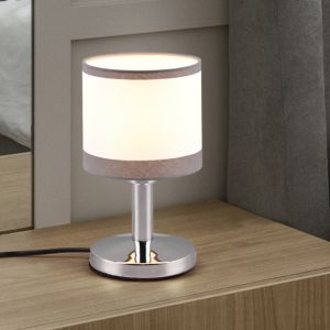 Lampada da tavolo moderna bianca, Denley, con interruttore
