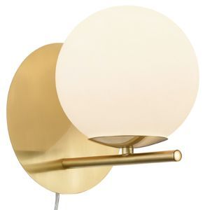 Applique da parete moderna in ottone, Silkis, con interruttore