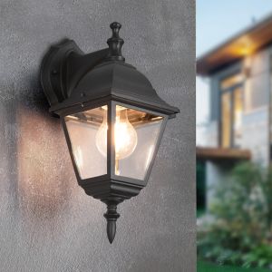 Lampada da esterno classica nera, Lavina, IP44
