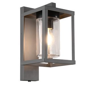 Applique da esterno con sensore crepuscolare moderna antracite, Reini, IP44