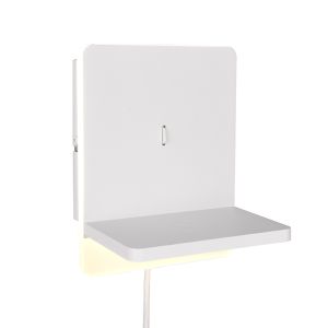 Applique da parete moderna bianca, Margje, 9W, 3000K LED, con interruttore