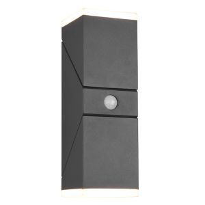 Applique da esterno con sensore di movimento moderna antracite, Liron, 7W, 3000K LED, IP54