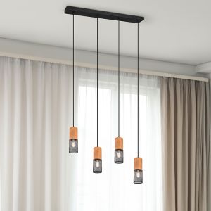 Lampade a sospensione per tavolo da pranzo vintage nera, Jessica