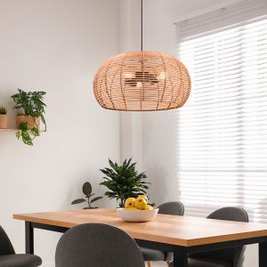 Lampada a sospensione in rattan marrone, Nesrine