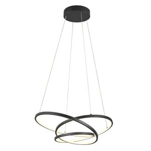 Lampada a sospensione design nera, Teodore, 34W, white switch LED, dimmer in 3 fasi