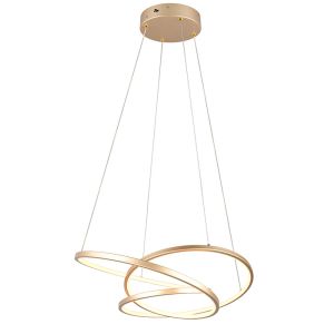 Lampada a sospensione per tavolo da pranzo design dorata, Teodore, 34W, white switch LED, dimmer in 3 fasi