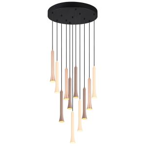 Lampada a sospensione per tavolo da pranzo moderna nera, Albartus, 3W, white switch LED, dimmer in 3 fasi