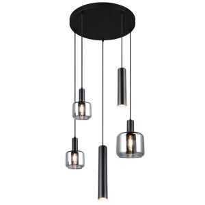 Lampada a sospensione per tavolo da pranzo design nera, Lahcen