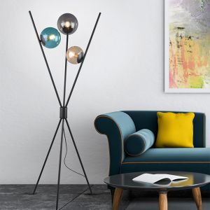 Lampada da terra moderna grigia, Larans, con interruttore