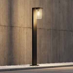 Lampione da giardino con sensore crepuscolare moderno nero, Yves, IP44