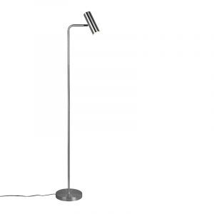 Lampada da terra moderna in nichel, Kaso, con interruttore